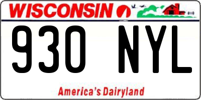 WI license plate 930NYL