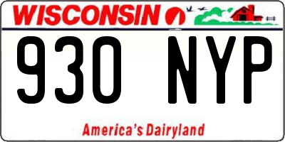 WI license plate 930NYP