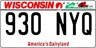 WI license plate 930NYQ