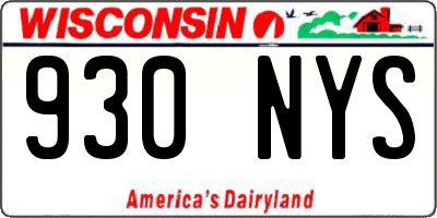 WI license plate 930NYS
