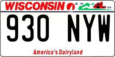 WI license plate 930NYW
