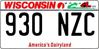 WI license plate 930NZC