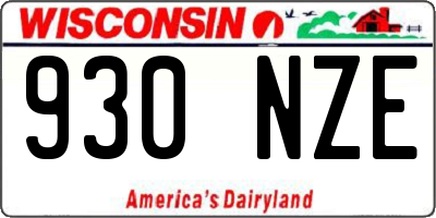 WI license plate 930NZE