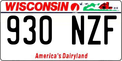 WI license plate 930NZF