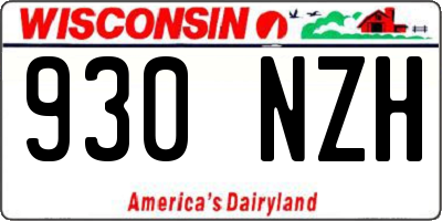 WI license plate 930NZH