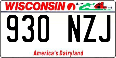 WI license plate 930NZJ