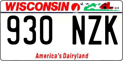 WI license plate 930NZK