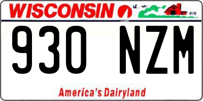 WI license plate 930NZM