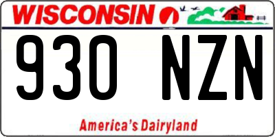WI license plate 930NZN