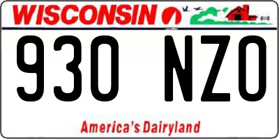 WI license plate 930NZO