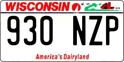 WI license plate 930NZP