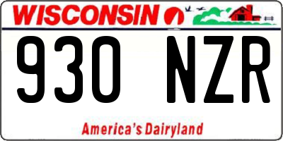 WI license plate 930NZR