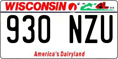 WI license plate 930NZU