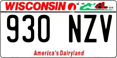 WI license plate 930NZV