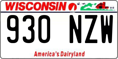 WI license plate 930NZW