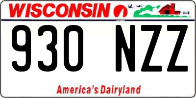 WI license plate 930NZZ