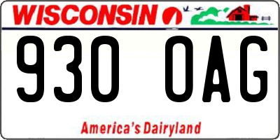 WI license plate 930OAG