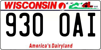 WI license plate 930OAI