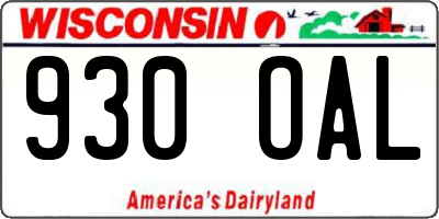 WI license plate 930OAL