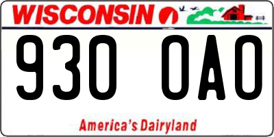 WI license plate 930OAO