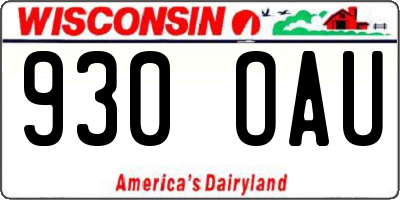 WI license plate 930OAU