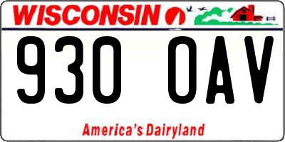 WI license plate 930OAV