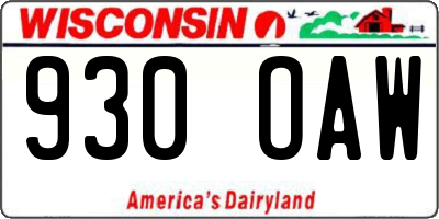 WI license plate 930OAW