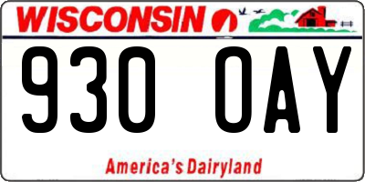 WI license plate 930OAY