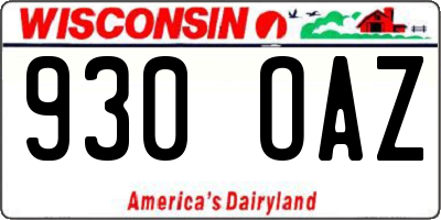 WI license plate 930OAZ