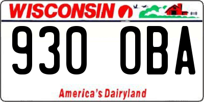 WI license plate 930OBA