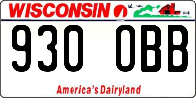 WI license plate 930OBB