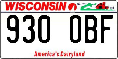 WI license plate 930OBF