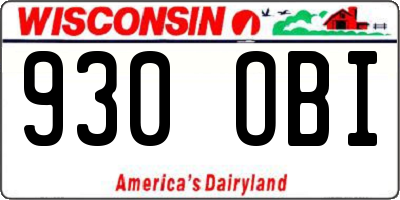 WI license plate 930OBI