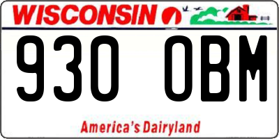WI license plate 930OBM