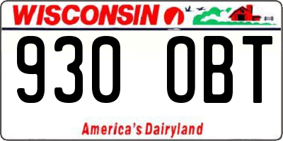 WI license plate 930OBT