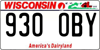 WI license plate 930OBY