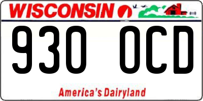 WI license plate 930OCD