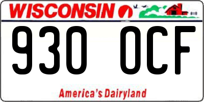 WI license plate 930OCF