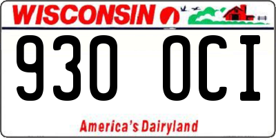 WI license plate 930OCI