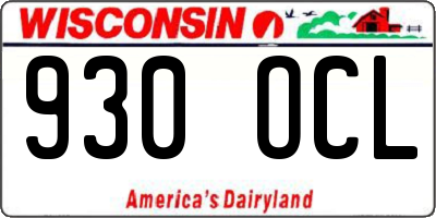 WI license plate 930OCL