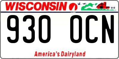 WI license plate 930OCN