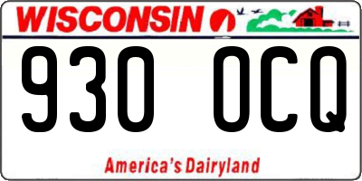 WI license plate 930OCQ