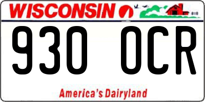WI license plate 930OCR