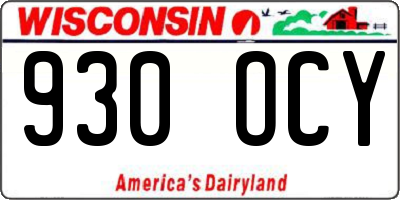 WI license plate 930OCY