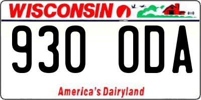 WI license plate 930ODA