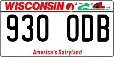 WI license plate 930ODB