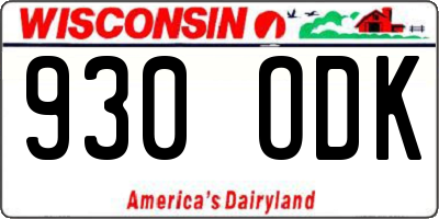 WI license plate 930ODK