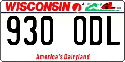WI license plate 930ODL