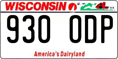 WI license plate 930ODP