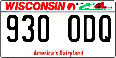 WI license plate 930ODQ